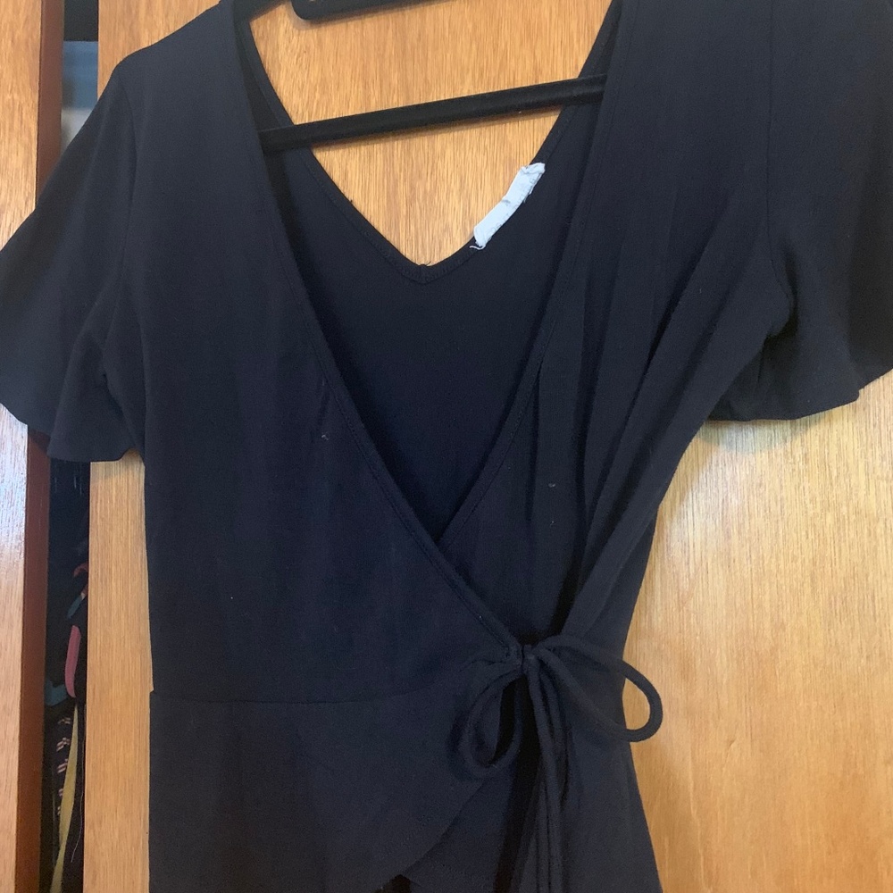 Black Wrap Blouse